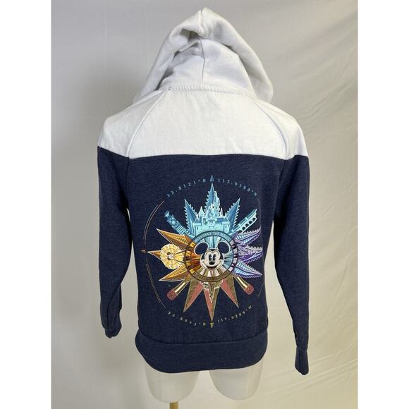 Disneyland Resort Blue Spirit Jersey Sweater Zip Up Hoodie Size XS Embroidery - Picture 4 of 16
